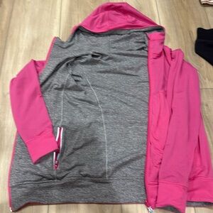 Ivivva reversible jacket, pink and grey, size 10 kids